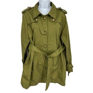 Joan Rivers Water Resistant Military Style Trench Coat Size L